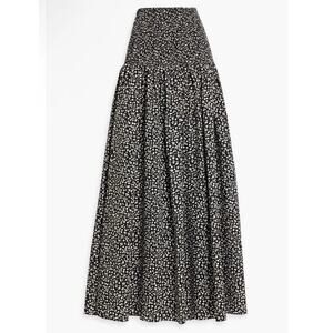 SOLID & STRIPED The Zaria shirred printed cotton-voile maxi skirt XL NWT $298